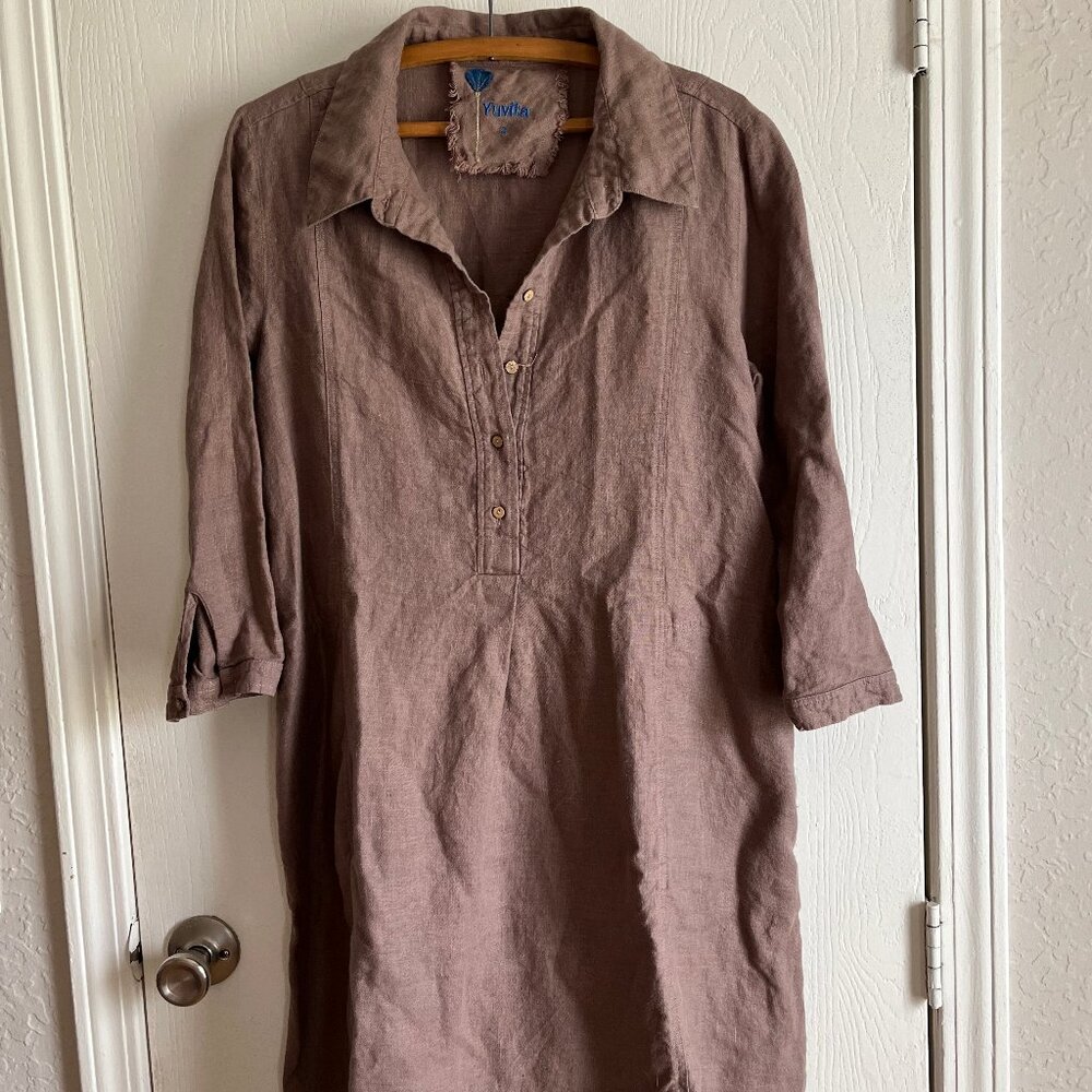 Yuvita Linen Tunic Dress
